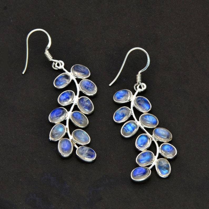 Leaves Metal Alloy Fashion Glitter Moonstone Women Earrings