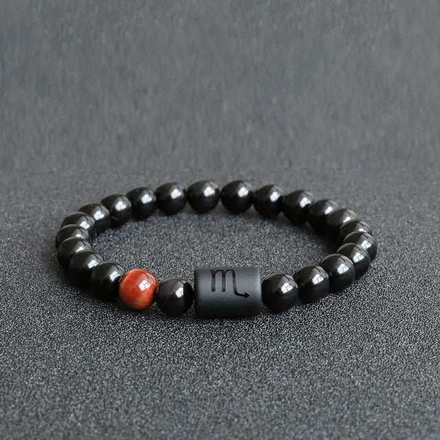 Natural Stone Agate Constellation Men Couple Bracelet