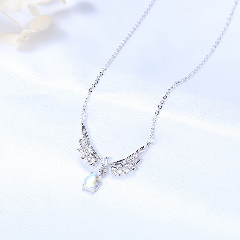 Angel Wings Moonstone Women Necklace