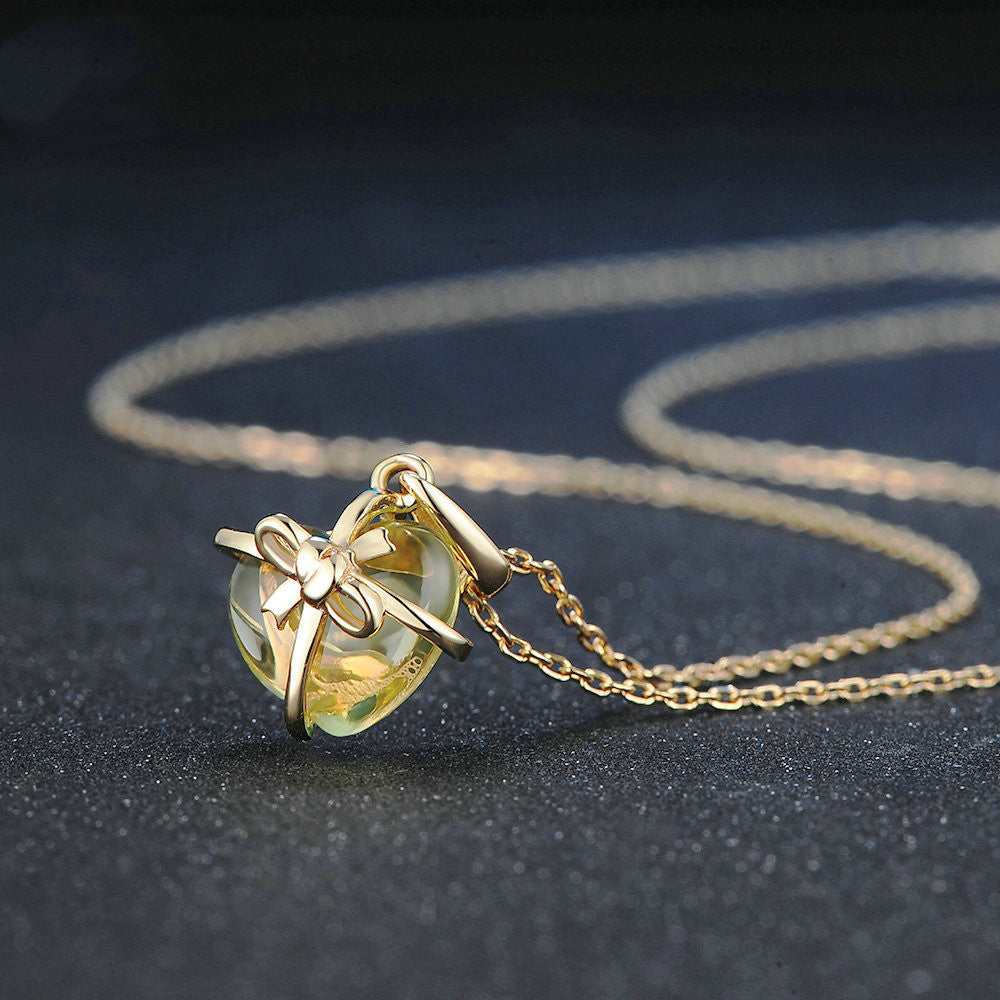 Citrine bow necklace