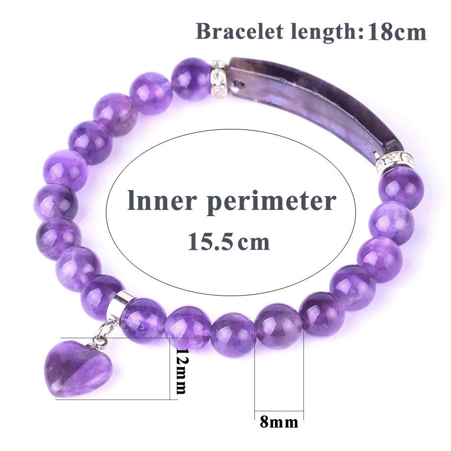 Amethyst Single Circle Women Bracelet Earrings