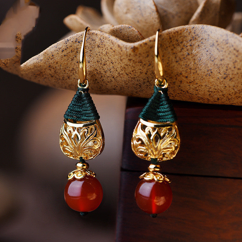 Pendant gold-plated Agate Earrings