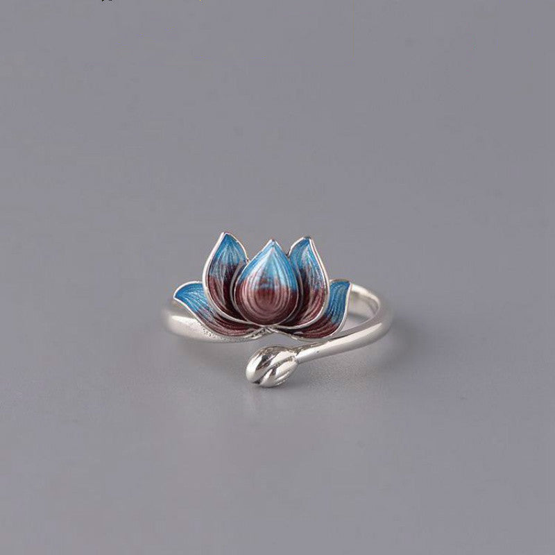 Blue lotus women ring