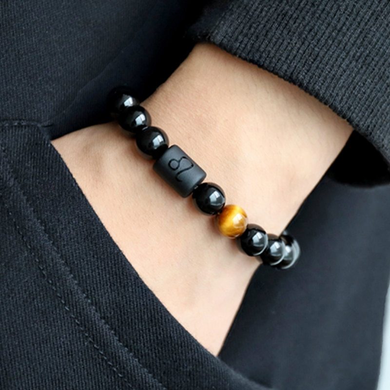 Natural Stone Agate Constellation Men Couple Bracelet