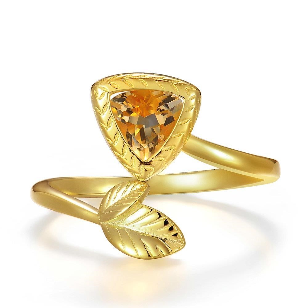 Natural Citrine women Ring