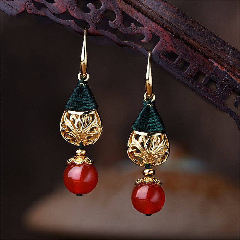 Pendant gold-plated Agate Earrings