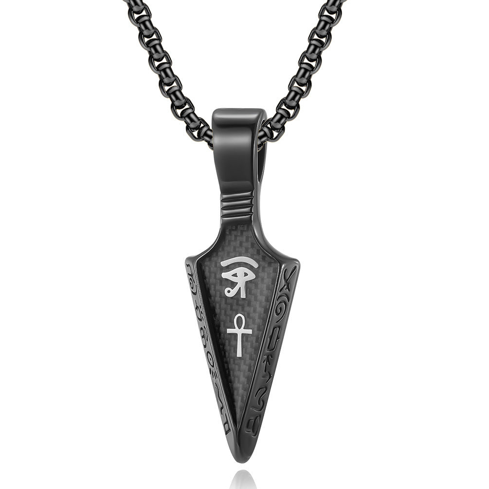 Eye of Horus Anka Spear Head Stainless Steel Men Necklace