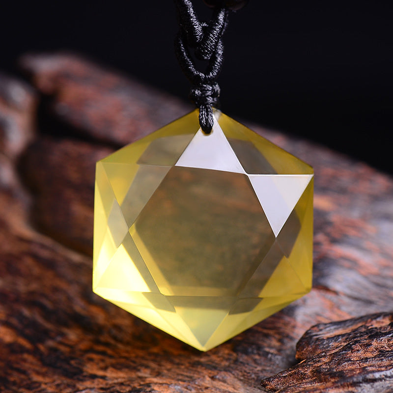 Natural Citrine Hexagram Pendant