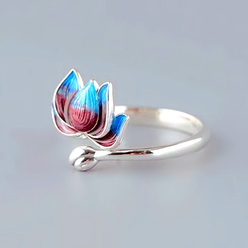 Epoxy two-tone lotus ring