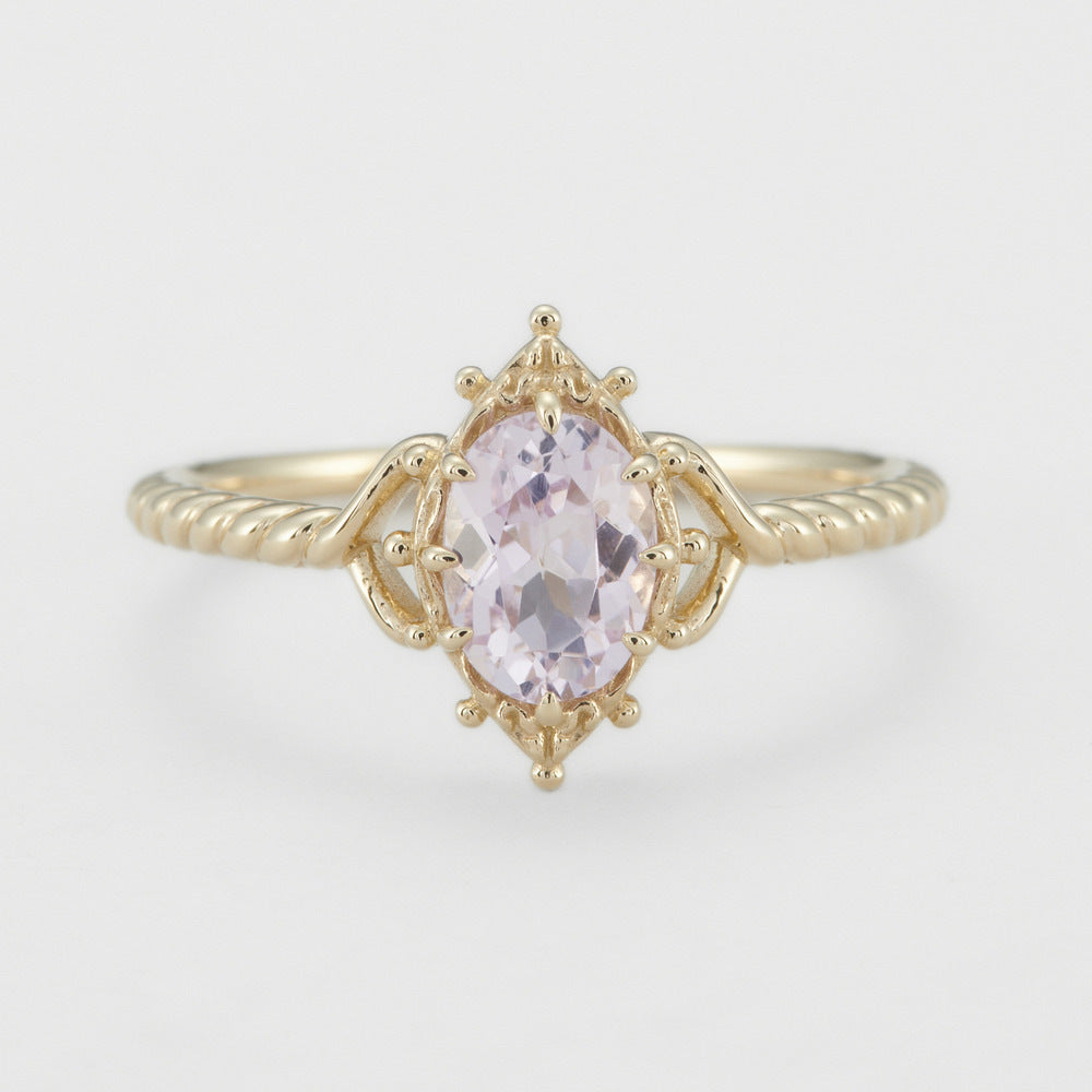 Luxury Natural Amethyst Lace Ring