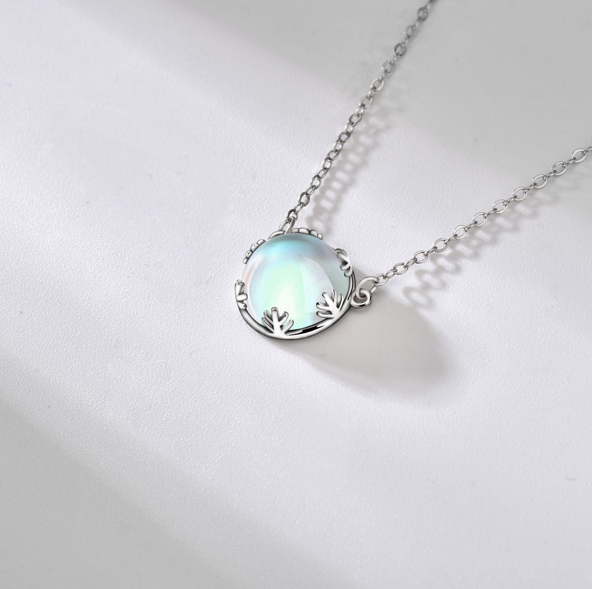 Women's Fashion Casual Moonstone Sterling Silver Necklace