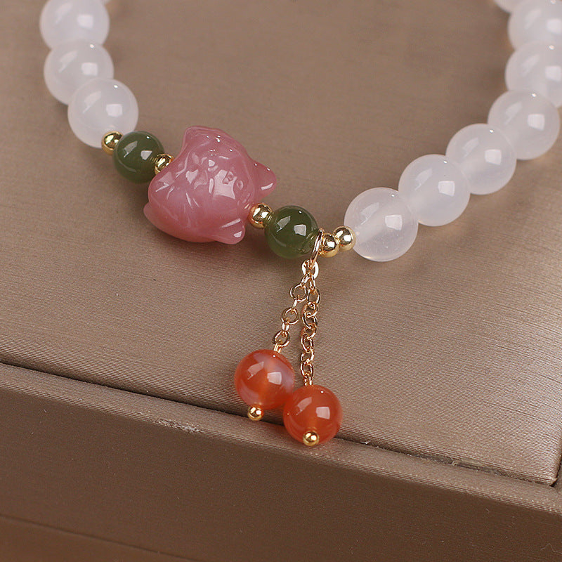 Special-interest Design White Agate Bead Women Bracelet