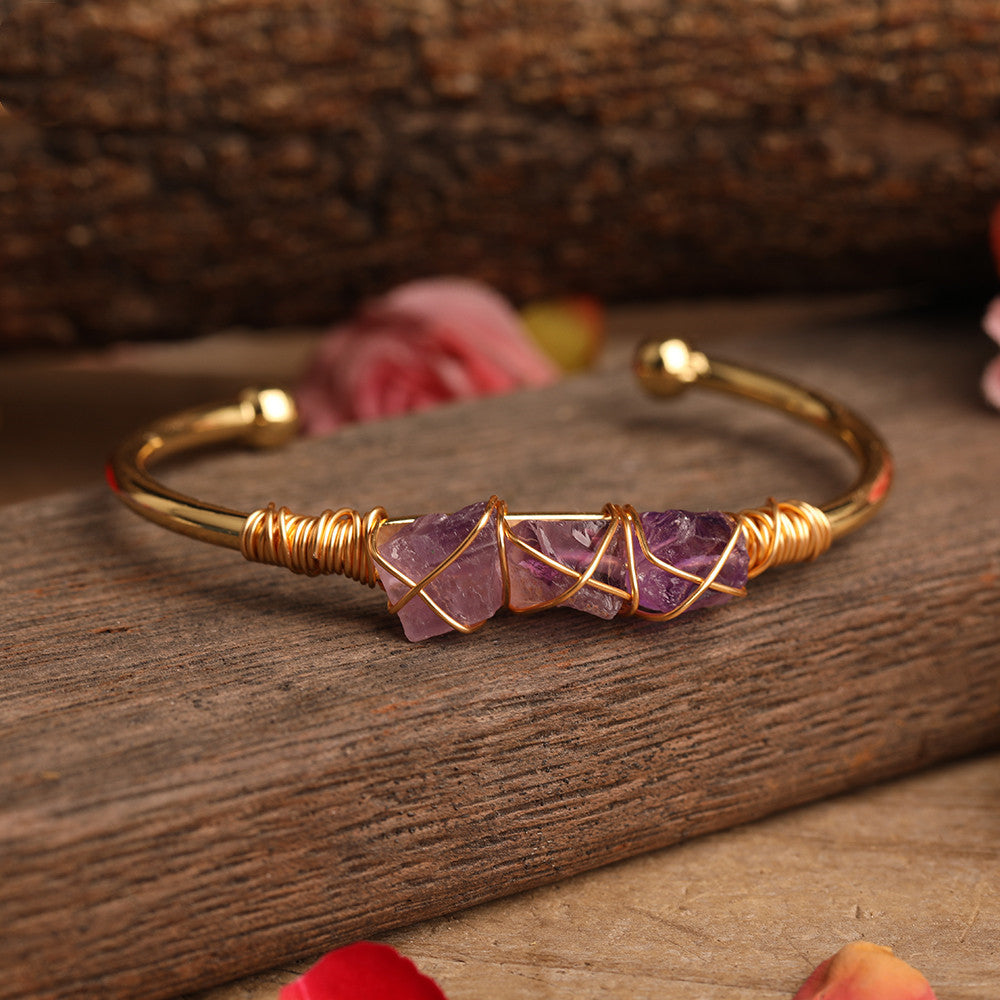 Stone Bead Amethyst Fashion Women Bracelet