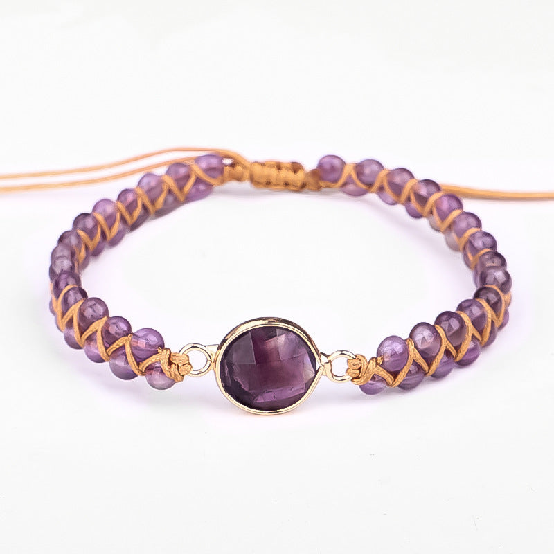 Amethyst Hand-woven Women Bracelet