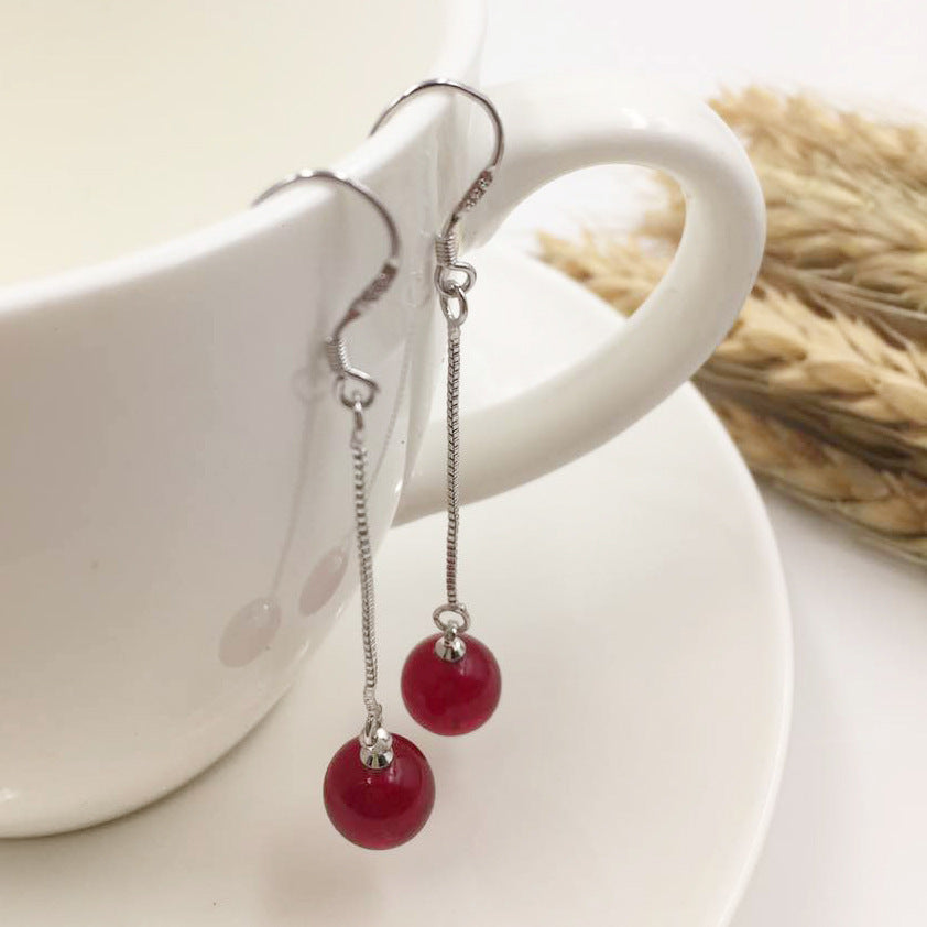 Natural Agate Earrings Silver Women Earrings