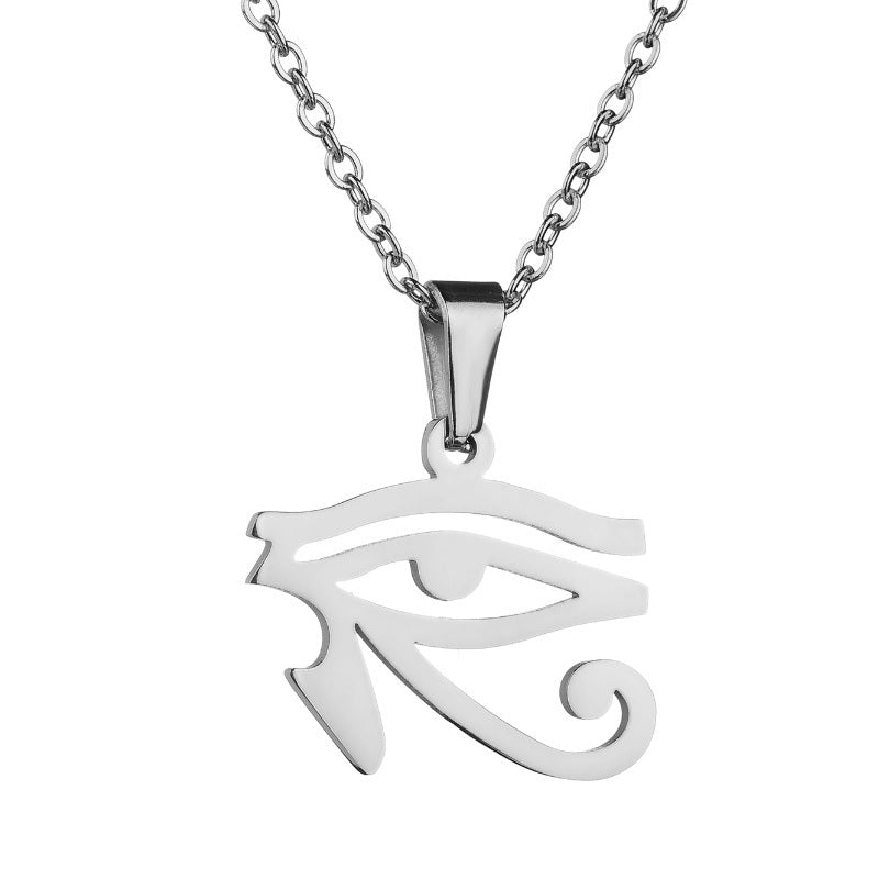 Men and women's collarbone stainless steel chain Eye of Horus necklace