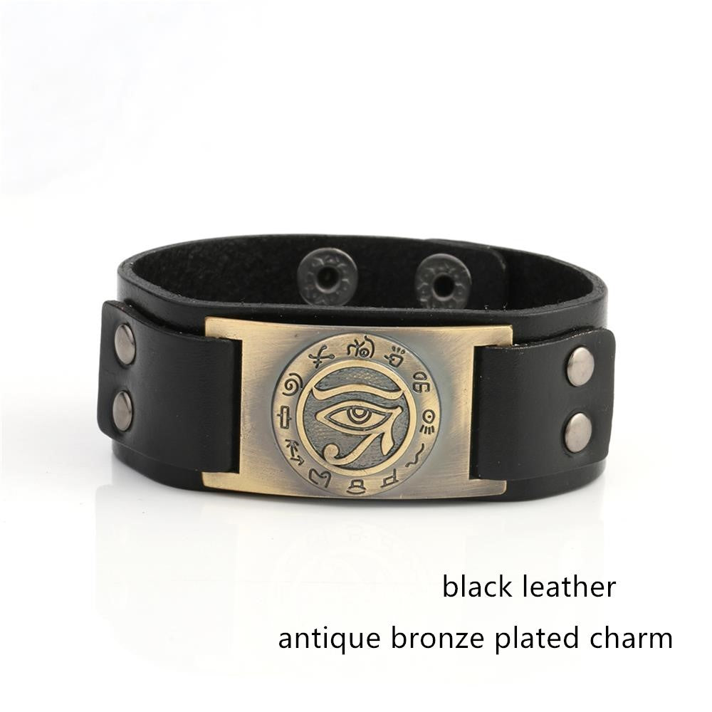 Eye of Horus alloy leather men bracelet