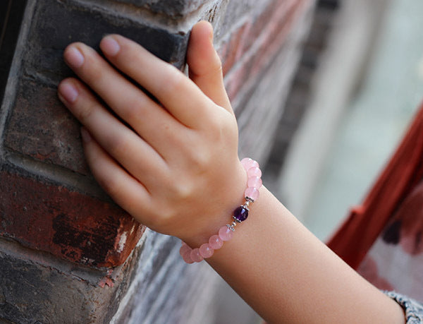 Crystal Amethyst Pink Women Bracelet