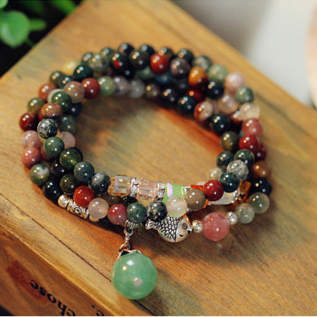 Crystal Agate Beaded Women Bracelet