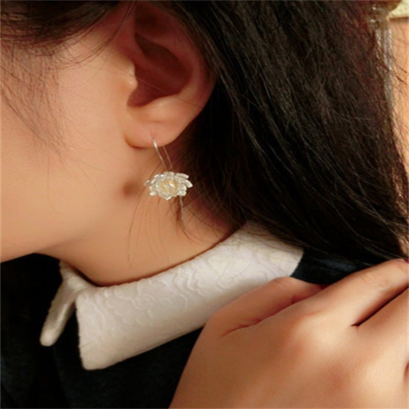 Hypoallergenic lotus earrings