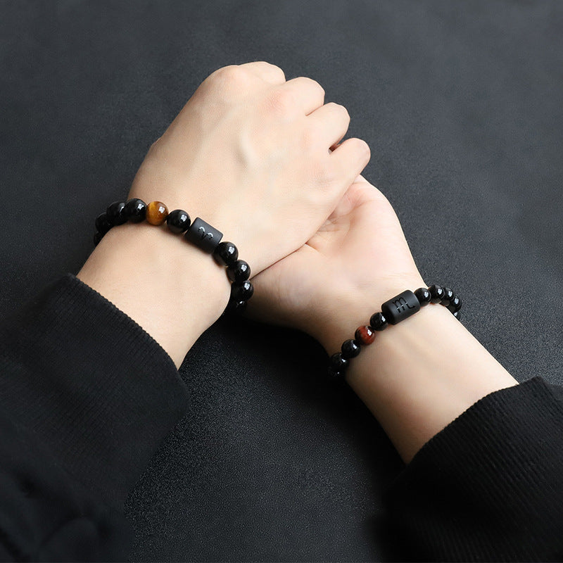 Natural Stone Agate Constellation Men Couple Bracelet