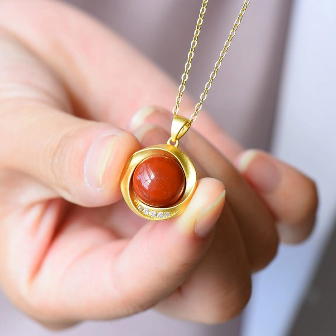 Natural Southern Red Agate Women Necklace