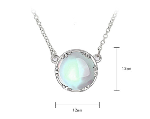 Women's Fashion Casual Moonstone Sterling Silver Necklace