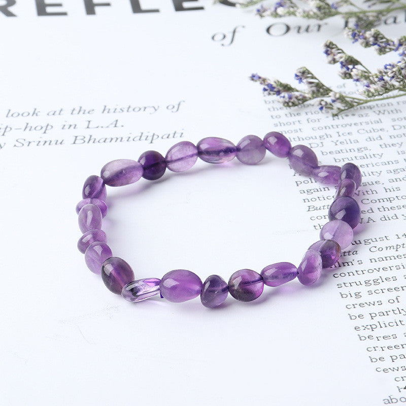 Natural Pink Amethyst With Shape Tiger's Eye Bracelet