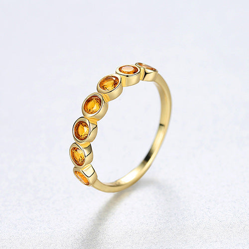 Simple Atmosphere S925 Silver Citrine Ring