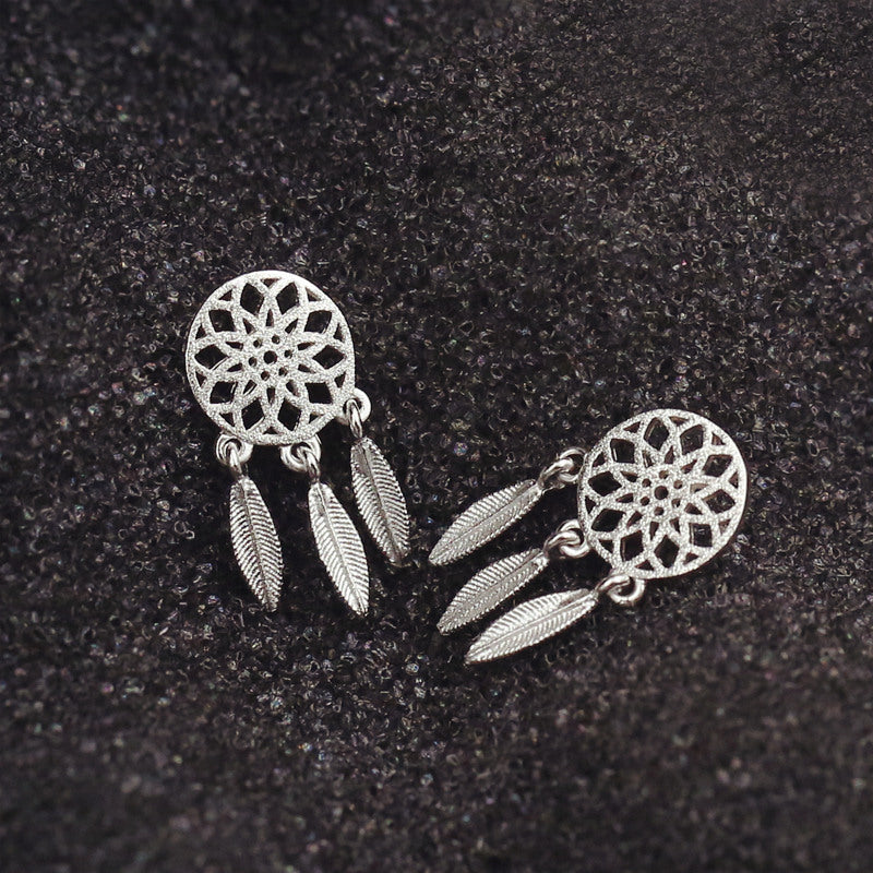 Feather Dream Catcher Studs