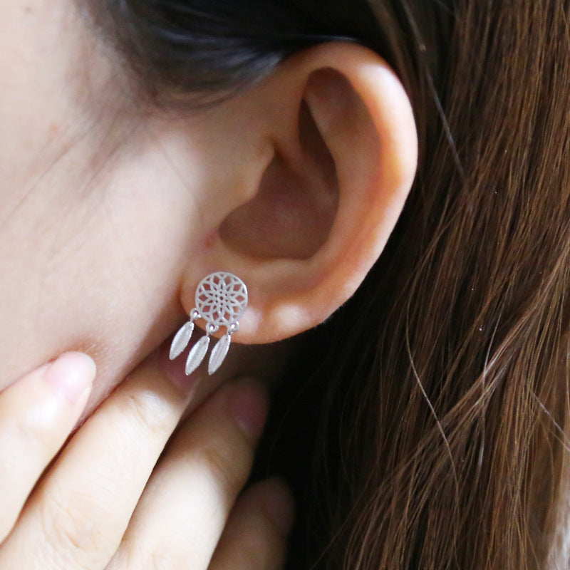 Feather Dream Catcher Studs