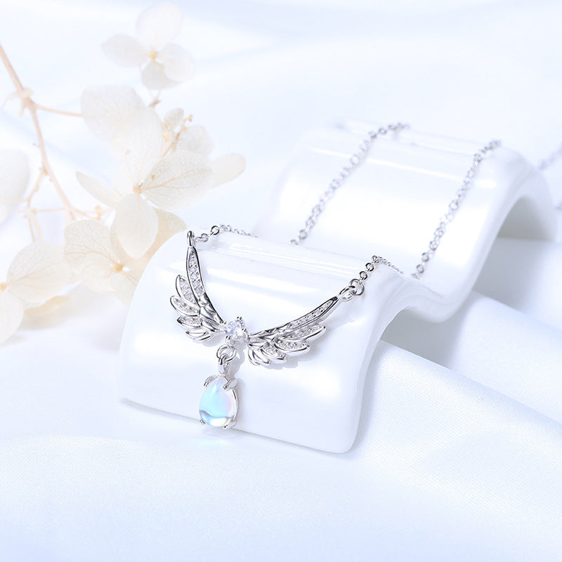 Angel Wings Moonstone Women Necklace