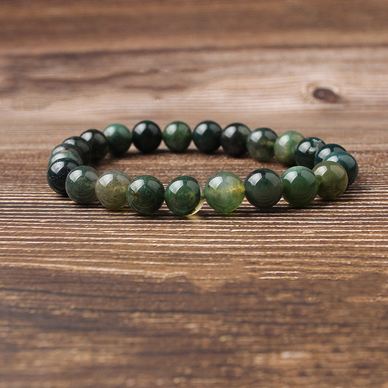 Natural water grass agate Couple Women and Men Bracelet