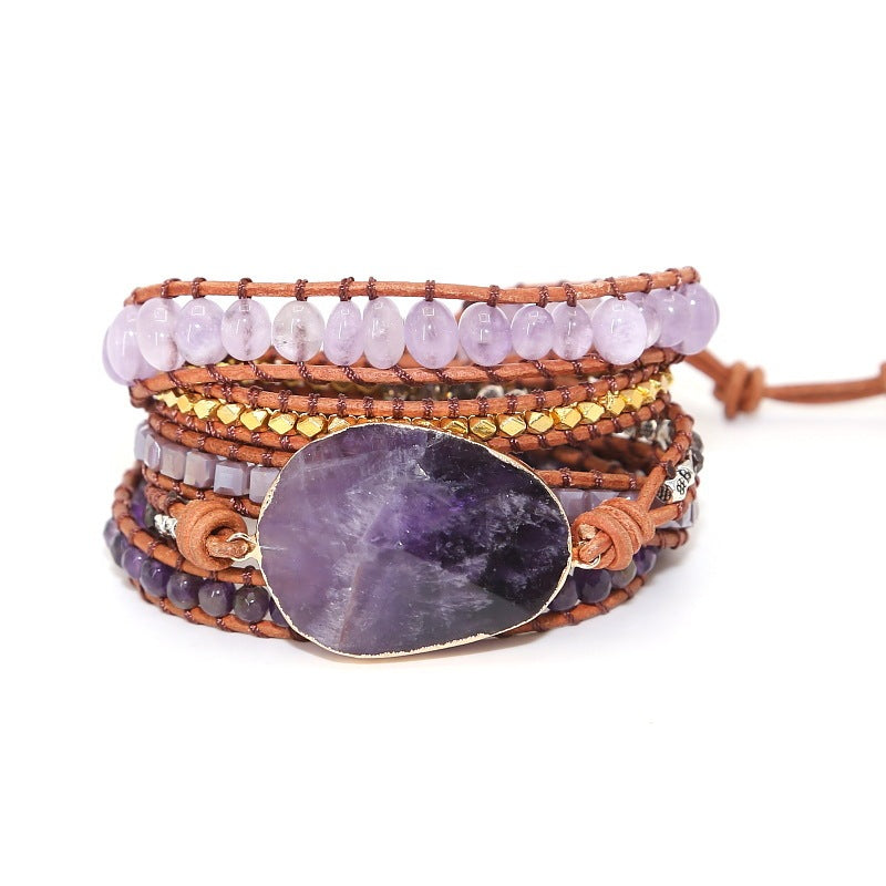 Natural Amethyst Bracelet Beaded Women Bracelet