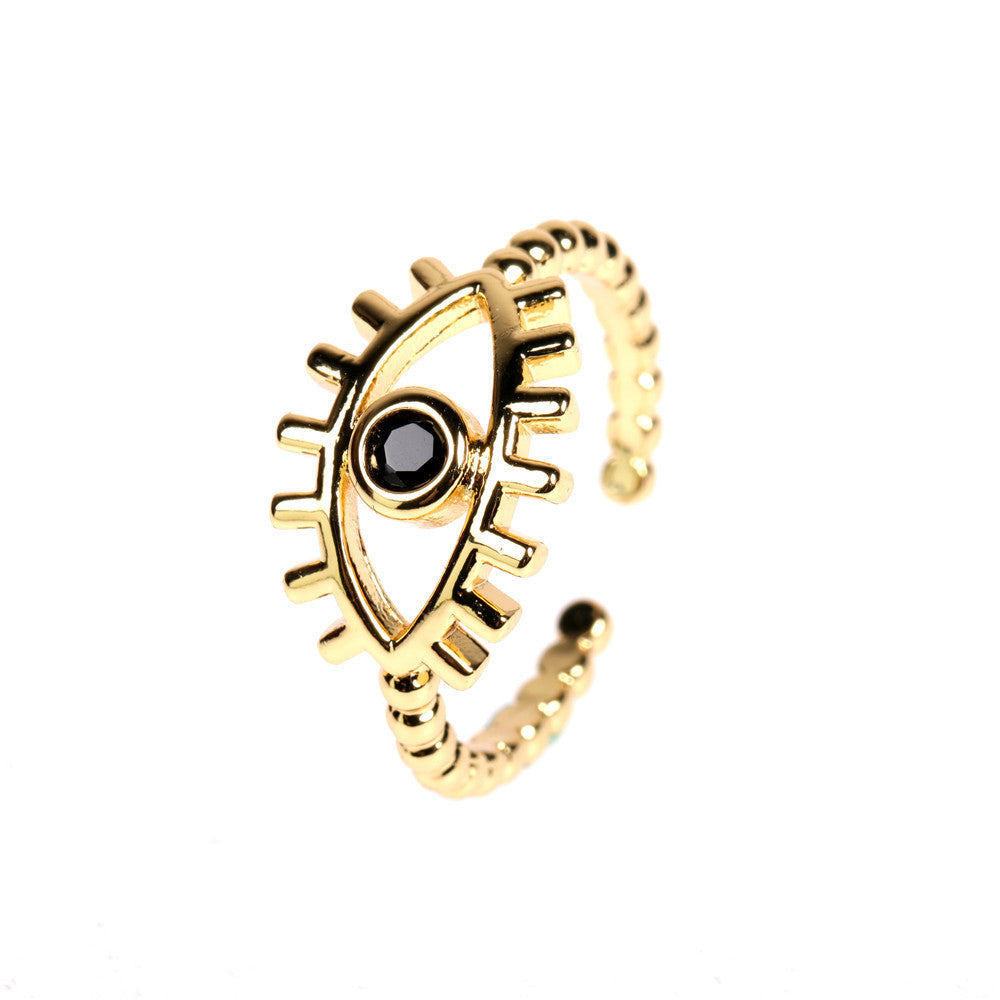 Color Copper Personality Devil Eye Adjustable Index Finger Ring Female