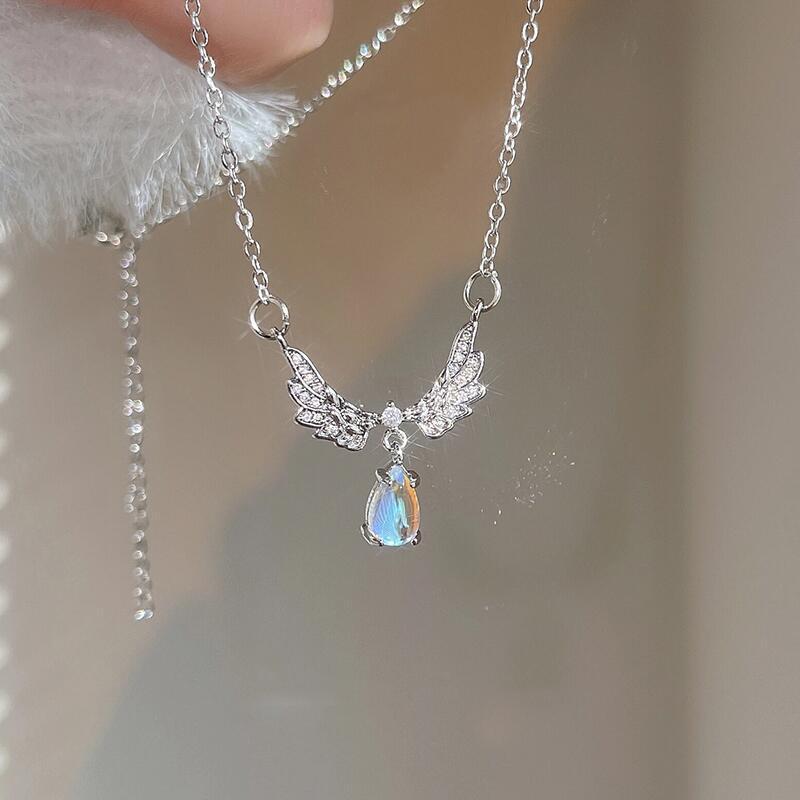 Angel Wings Moonstone Necklace For Women