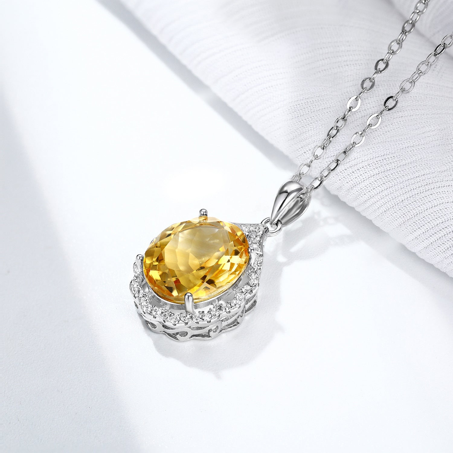 Citrine Rough Stone Pendant For Women