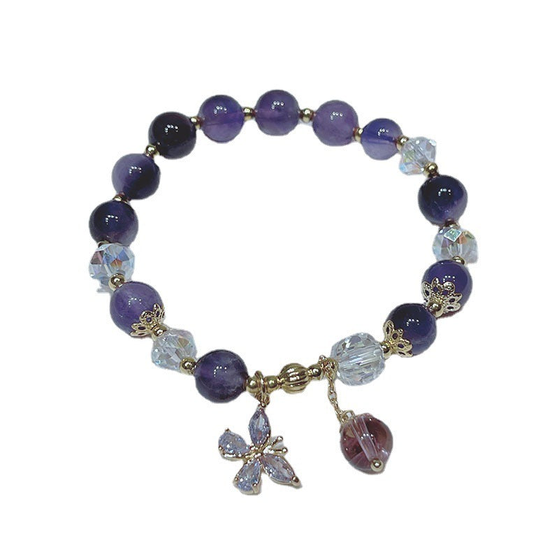 Fashion Butterfly Amethyst Women Bracelet