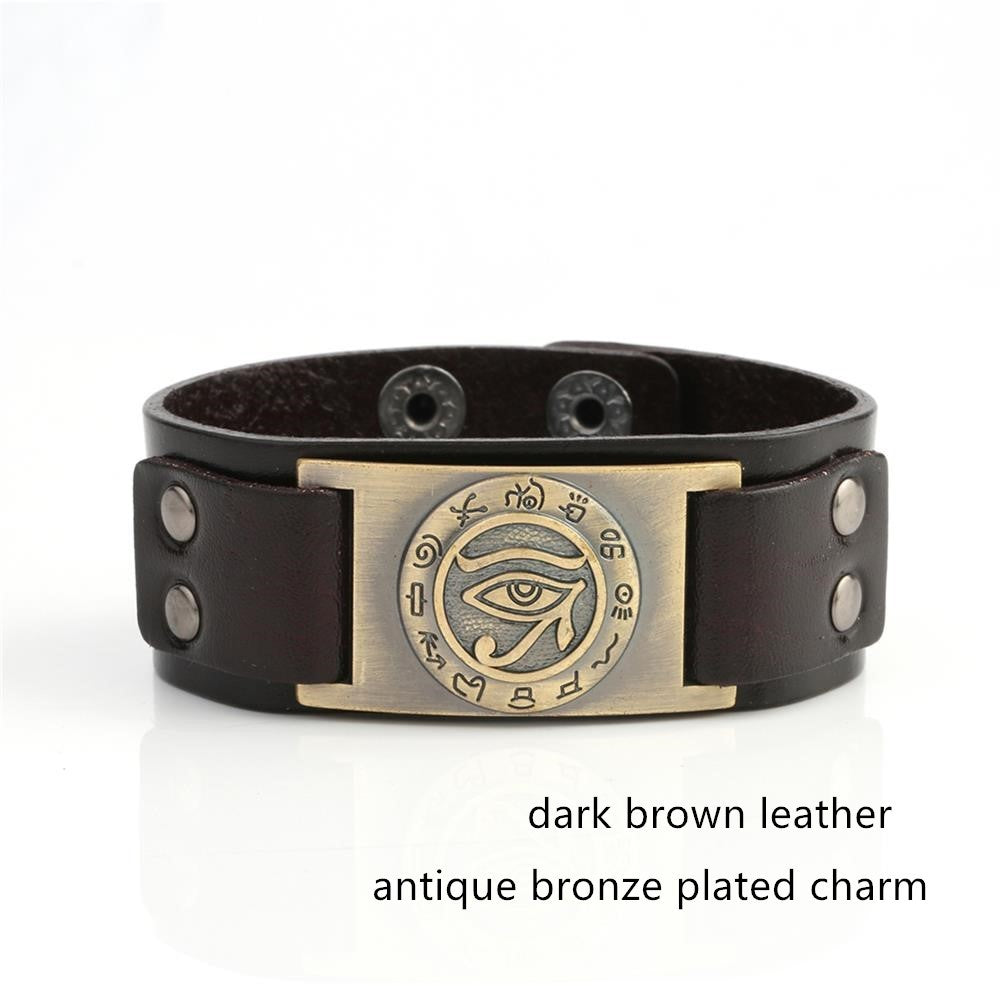 Eye of Horus alloy leather men bracelet