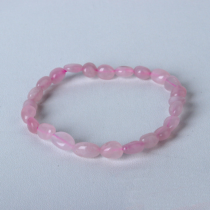 Natural Pink Amethyst With Shape Tiger's Eye Bracelet