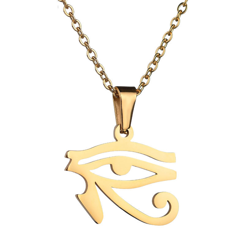 Men and women's collarbone stainless steel chain Eye of Horus necklace