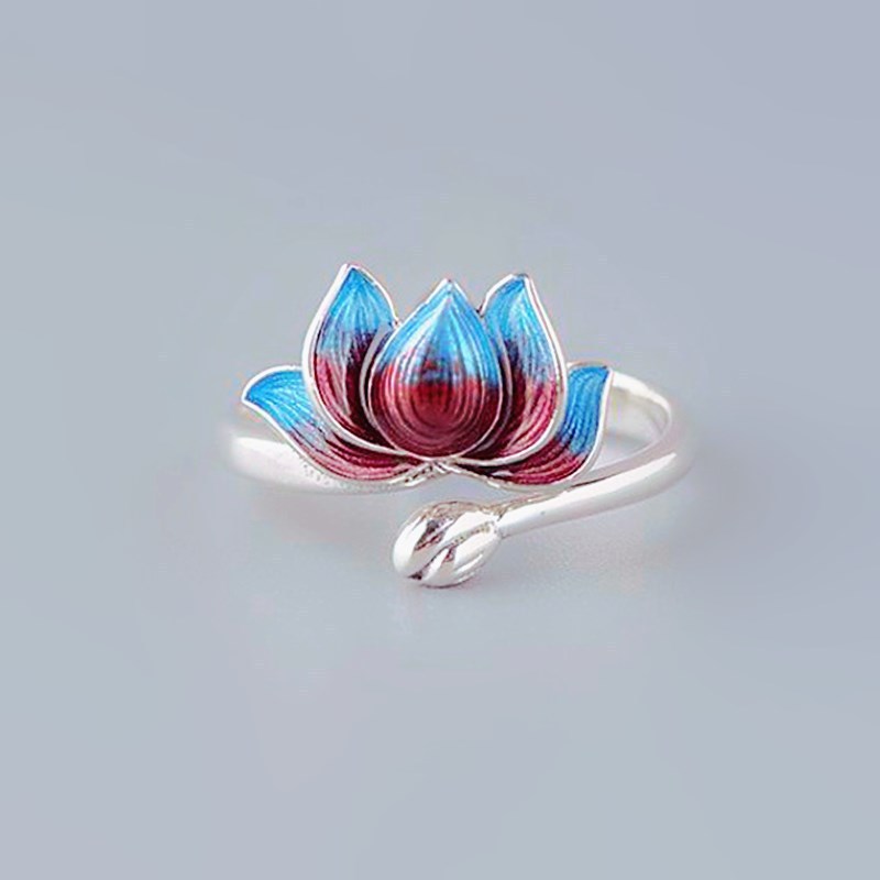 Epoxy two-tone lotus ring