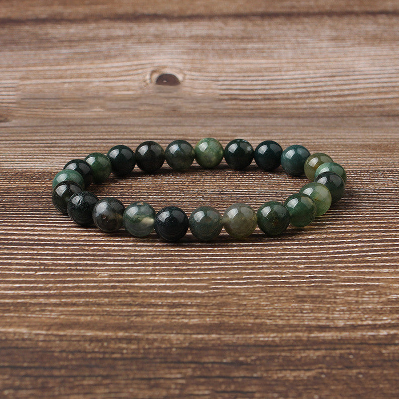 Natural water grass agate Couple Women and Men Bracelet