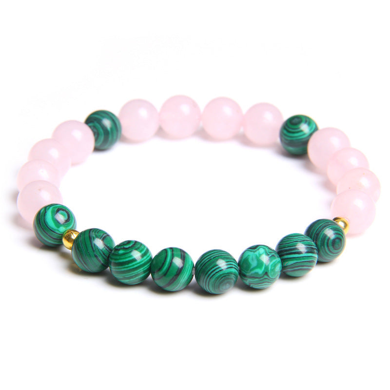 Natural Crystal Elastic Rose Quartz Women Bracelet