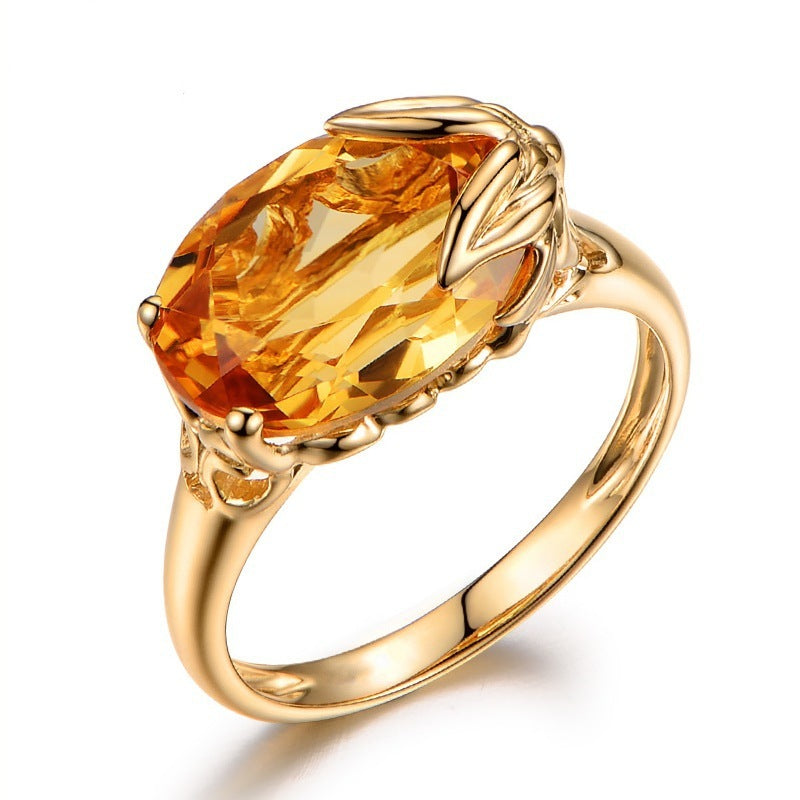 Citrine Gemstone women Ring