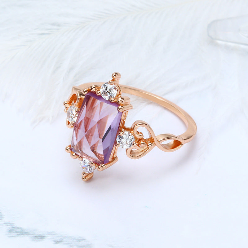 Natural Amethyst Women Ring