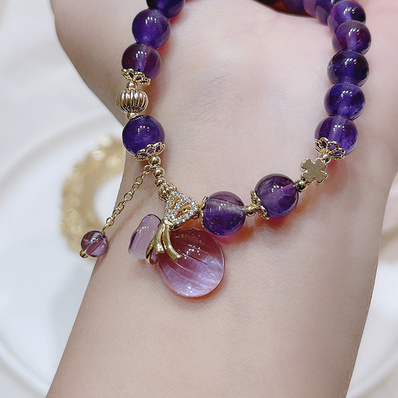 Fashion Luck Amethyst Women Bracelet Retro National Style