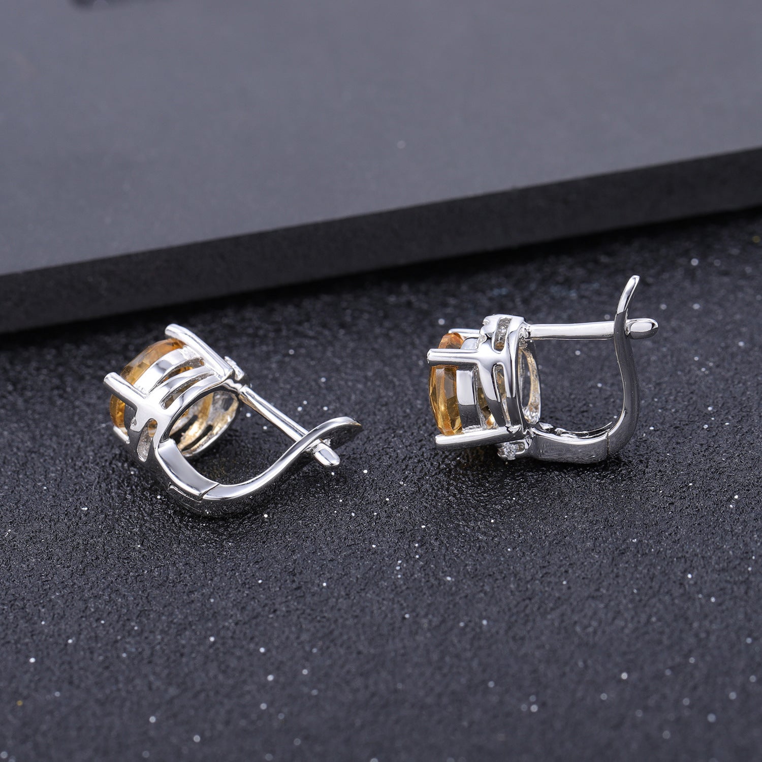 Natural Citrine Stud women Earrings Fashion