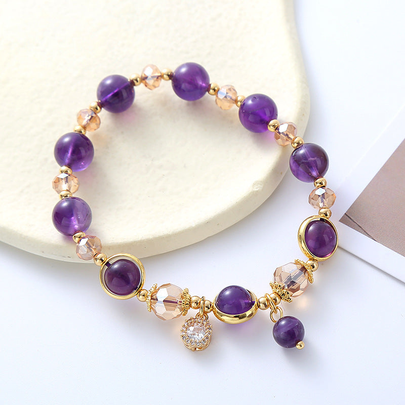 Luxury Amethyst Beaded Women Bracelet