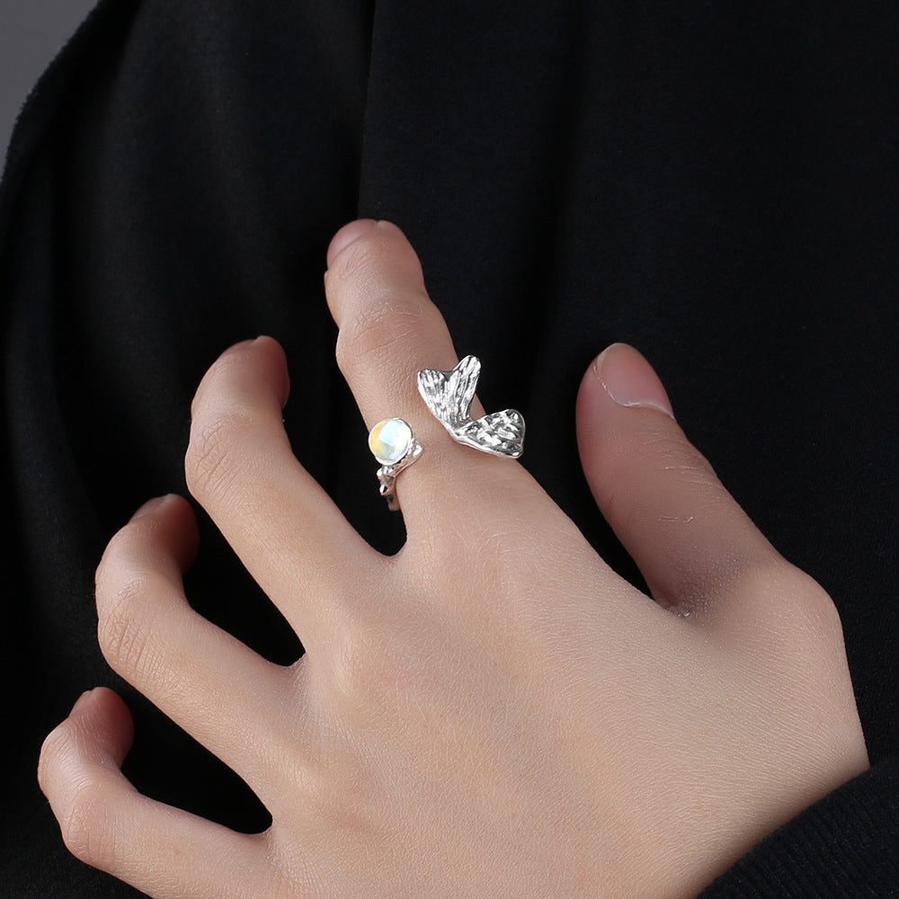 Moonstone Irregular Butterfly Women Ring